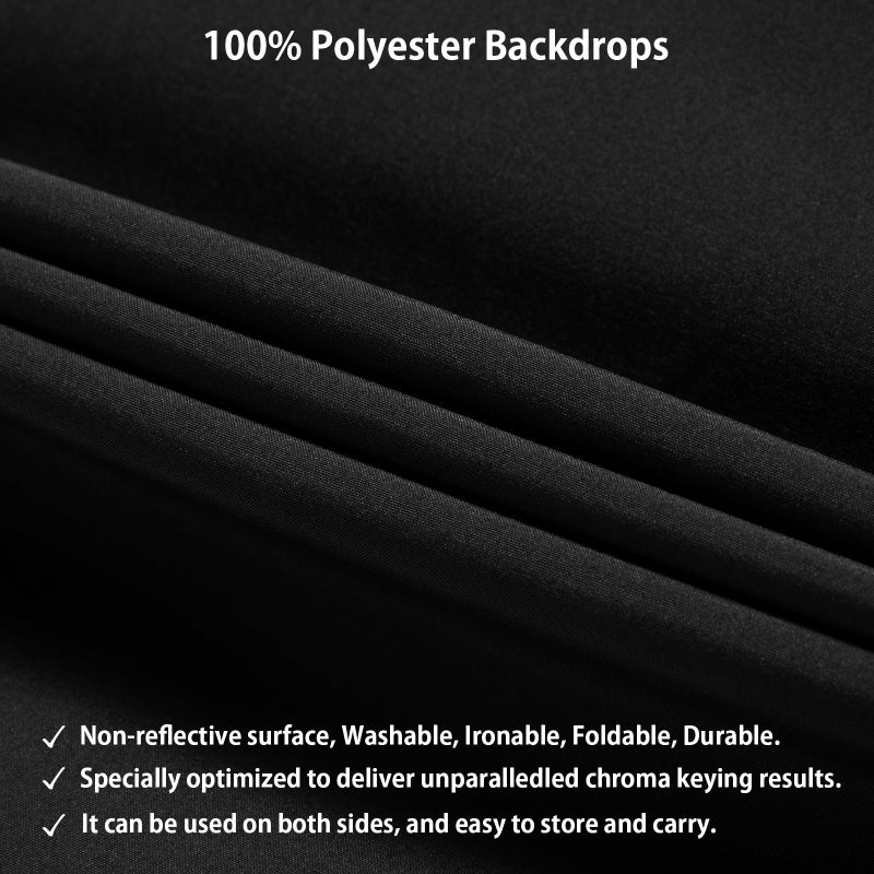 UTEBIT 10x10FT Black Backdrop for Photography, Polyester Photo Backdrops Cloth for Photography, Low-Temperature Ironing Wrinkle Removal - Image 5